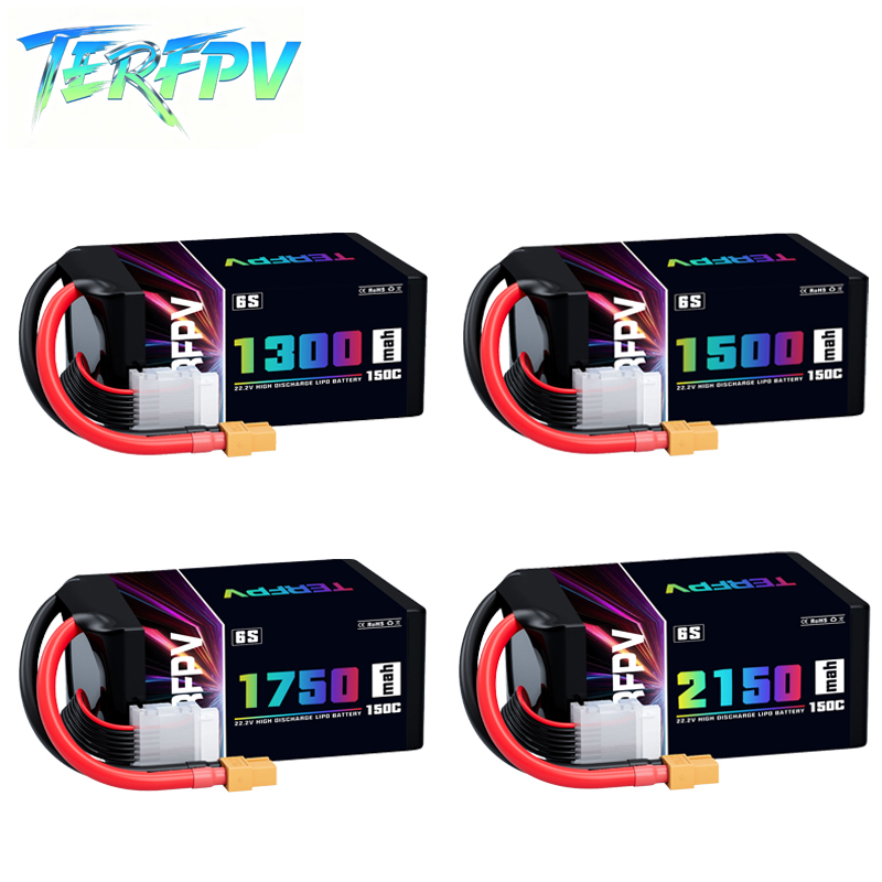 Drone Battery 6S - TERFPV Lipo Batterij 6S 22.2V 1300/1500/1750./2150mAh