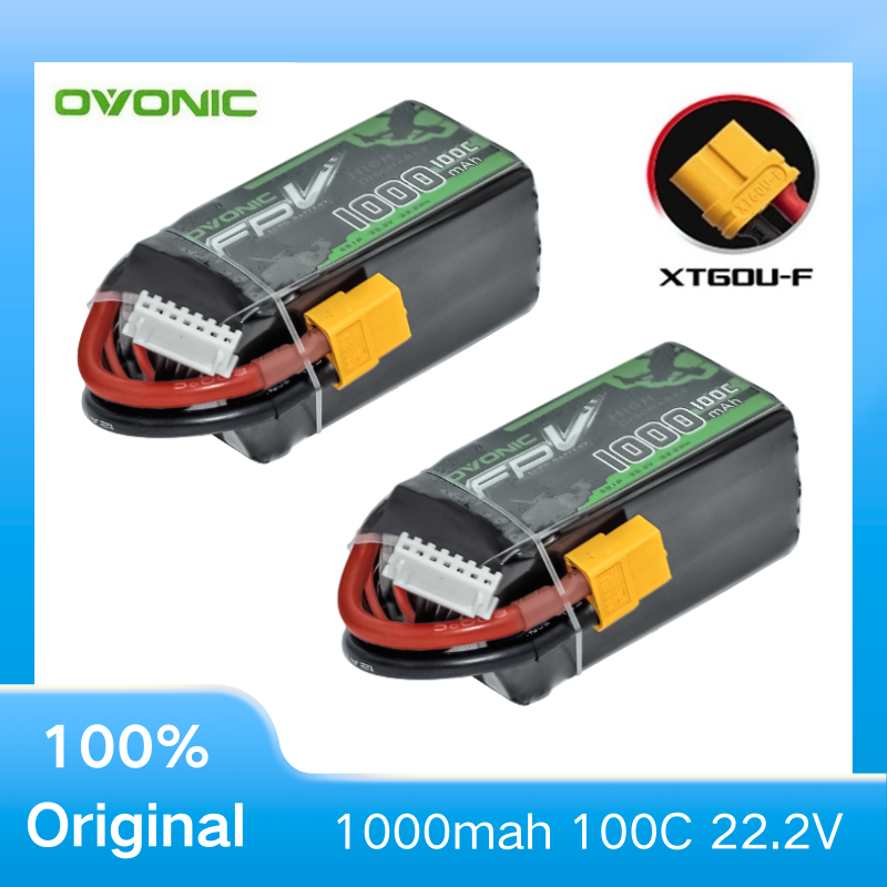 Drone Battery 6S - 2 Stuks OVONIC 1000mAh 100C 22.2V