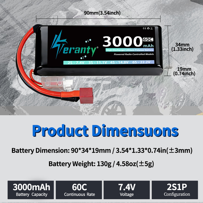 TERANTY 2S 3000mAh Lipo Batter - Drone Battery 4S recensie en prijs