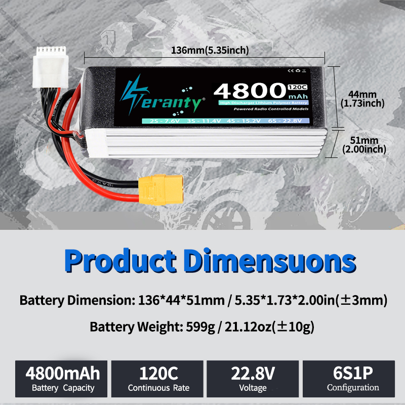 TERANTY 6S 4800mAh Lipo Batter - Drone Battery 6S recensie en prijs