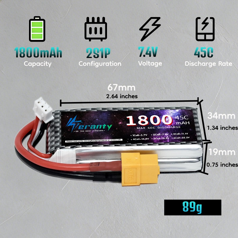 TERANTY 2S 3S 4S 1800mAh Lipo  - Drone Battery 4S recensie en prijs