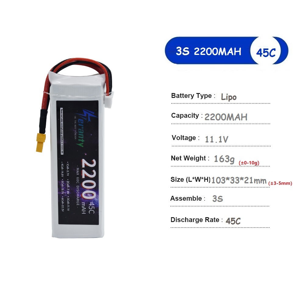 11.1V LiPo Batterij 3S 1500mAh - Drone Battery 3S recensie en prijs